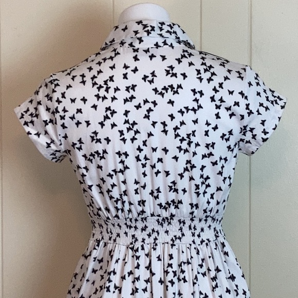 eShakti Vintage Style Retro Butterfly Shirt Dress - Picture 7 of 11